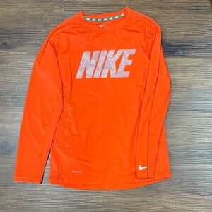 Nike Bright Orange Dri-FIT Long Sleeve Shirt